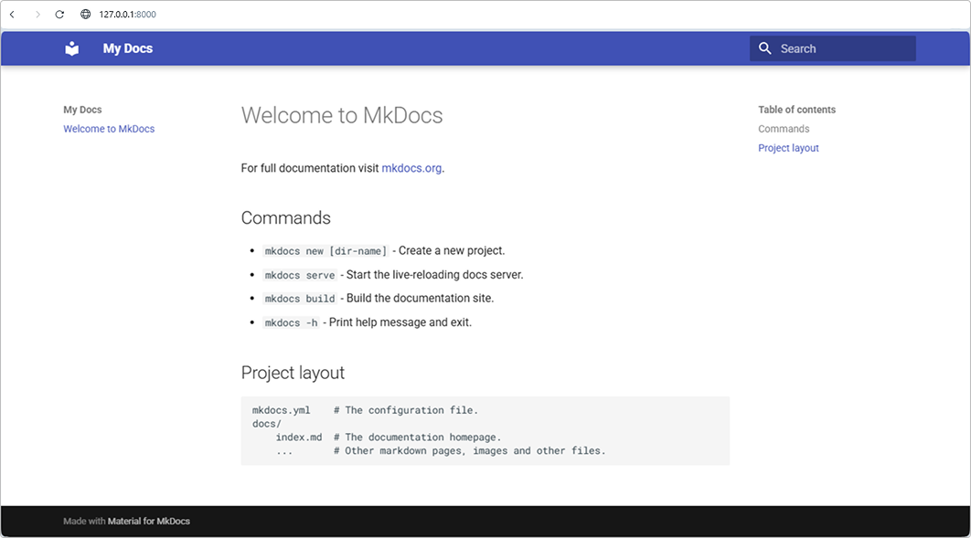 Тема MkDocs Material Тема MkDocs Material